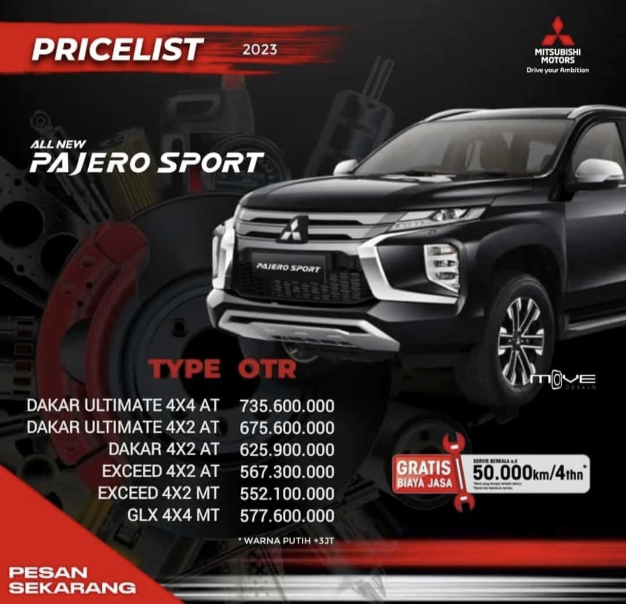 Price List Pajero Sport